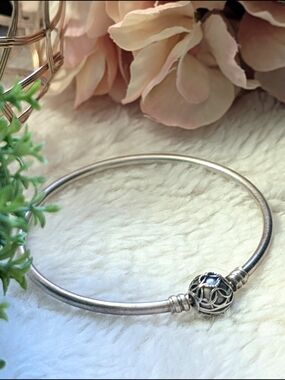 Pandora Pattern Of Love Bangle Charm Bracelet 597137